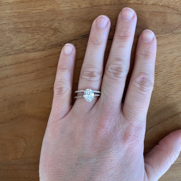 3.5ctw Rose Gold Engagement Ring Oval Solitaire - Picture 1 of 5